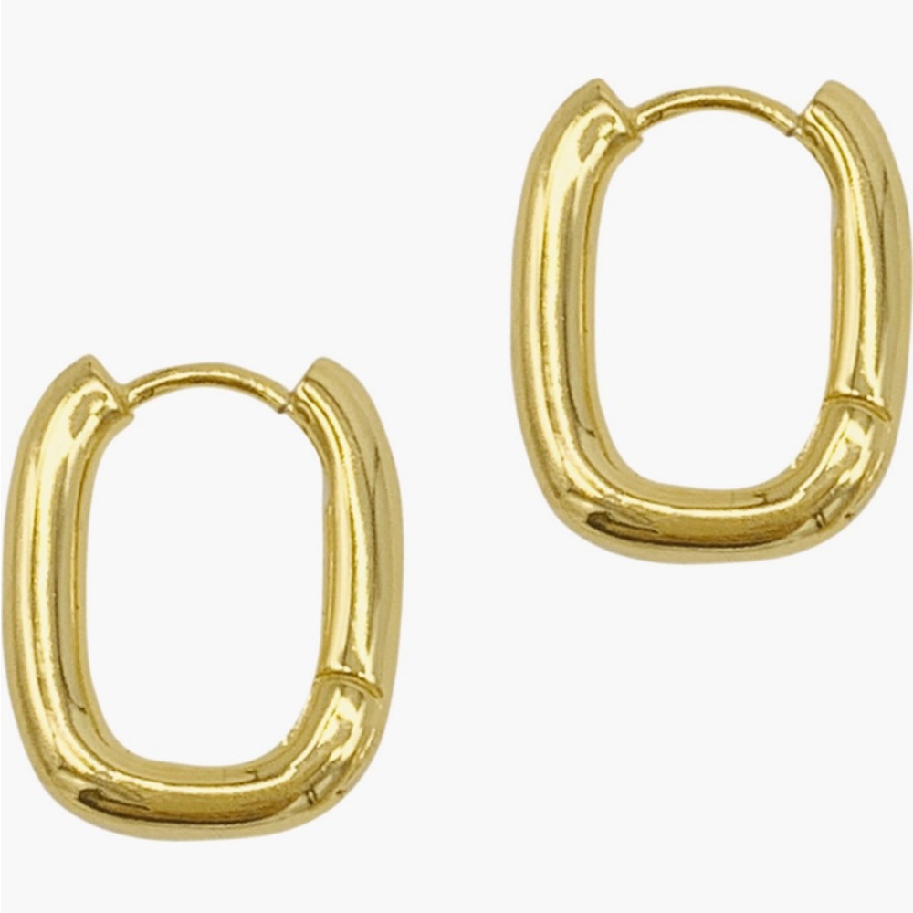 Adornia water resistant Rectangle Huggie Hoop Earrings